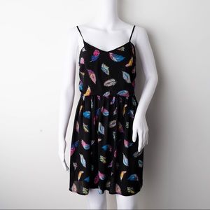 Xhilaration | Multi-Colored Feather Print Dress